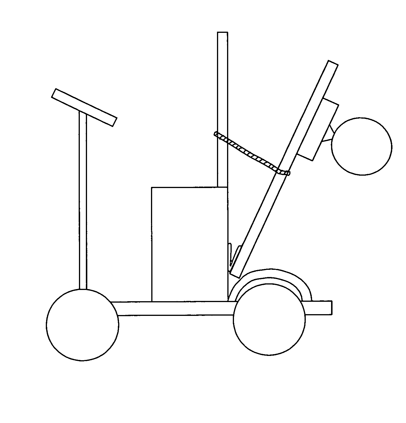 Battery-powered motorized vehicle with a carrying platform