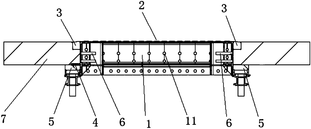 Reserved rebar opening integrated template for pouring spreader opening