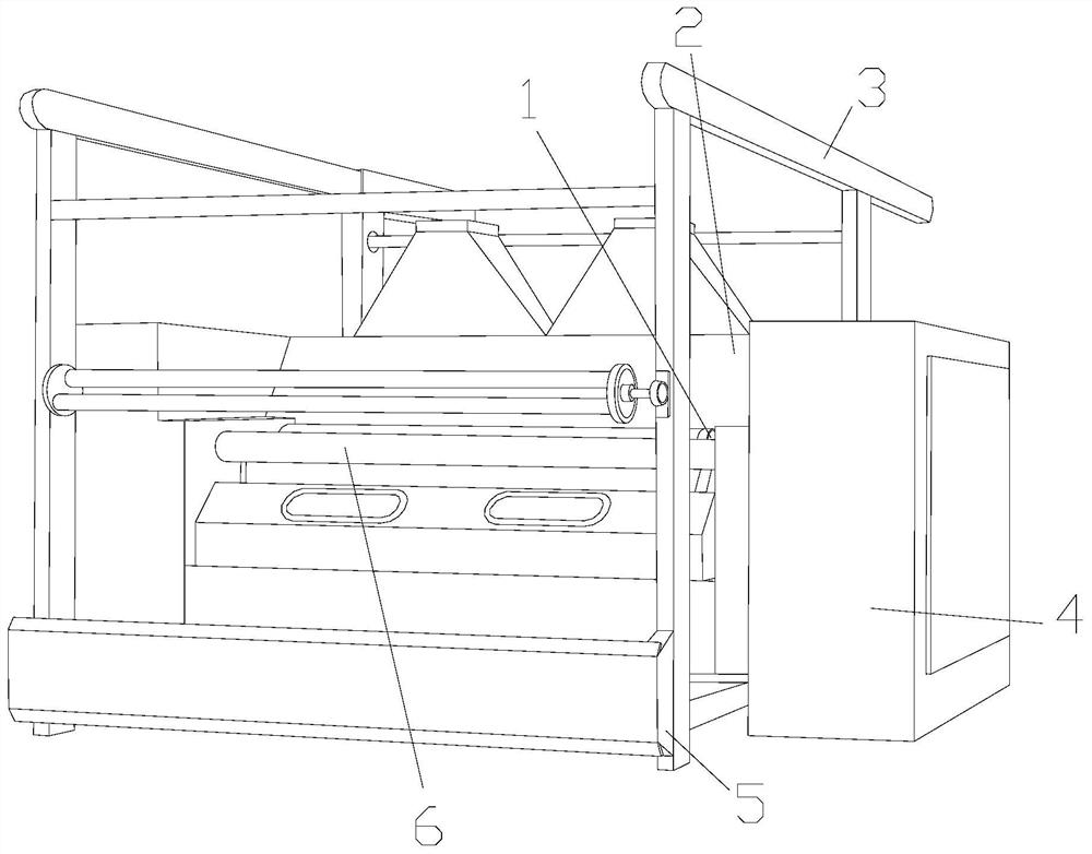 An auxiliary conveying device for a double-layer cloth rear beam roller of a textile machine