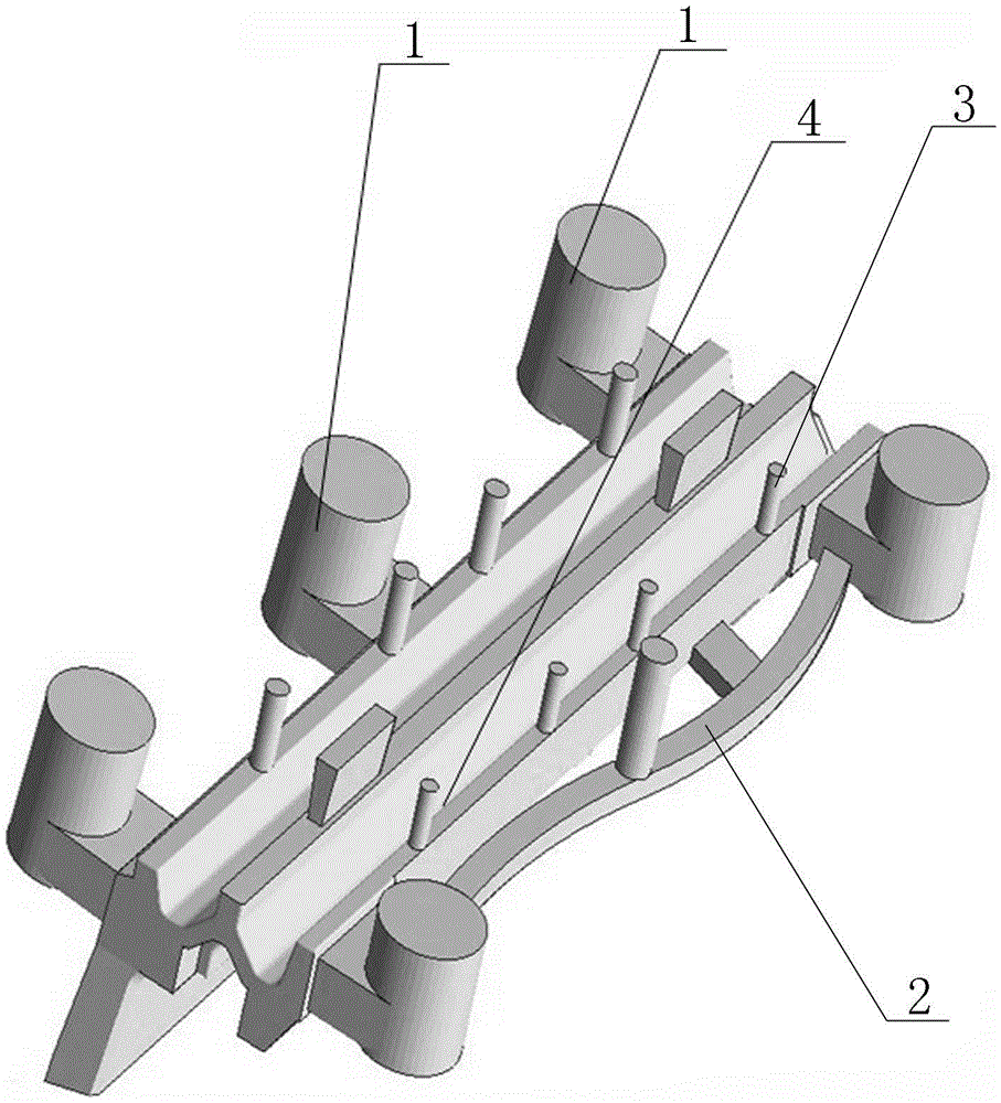Casting method of the middle groove side of the heavy-duty scraper machine