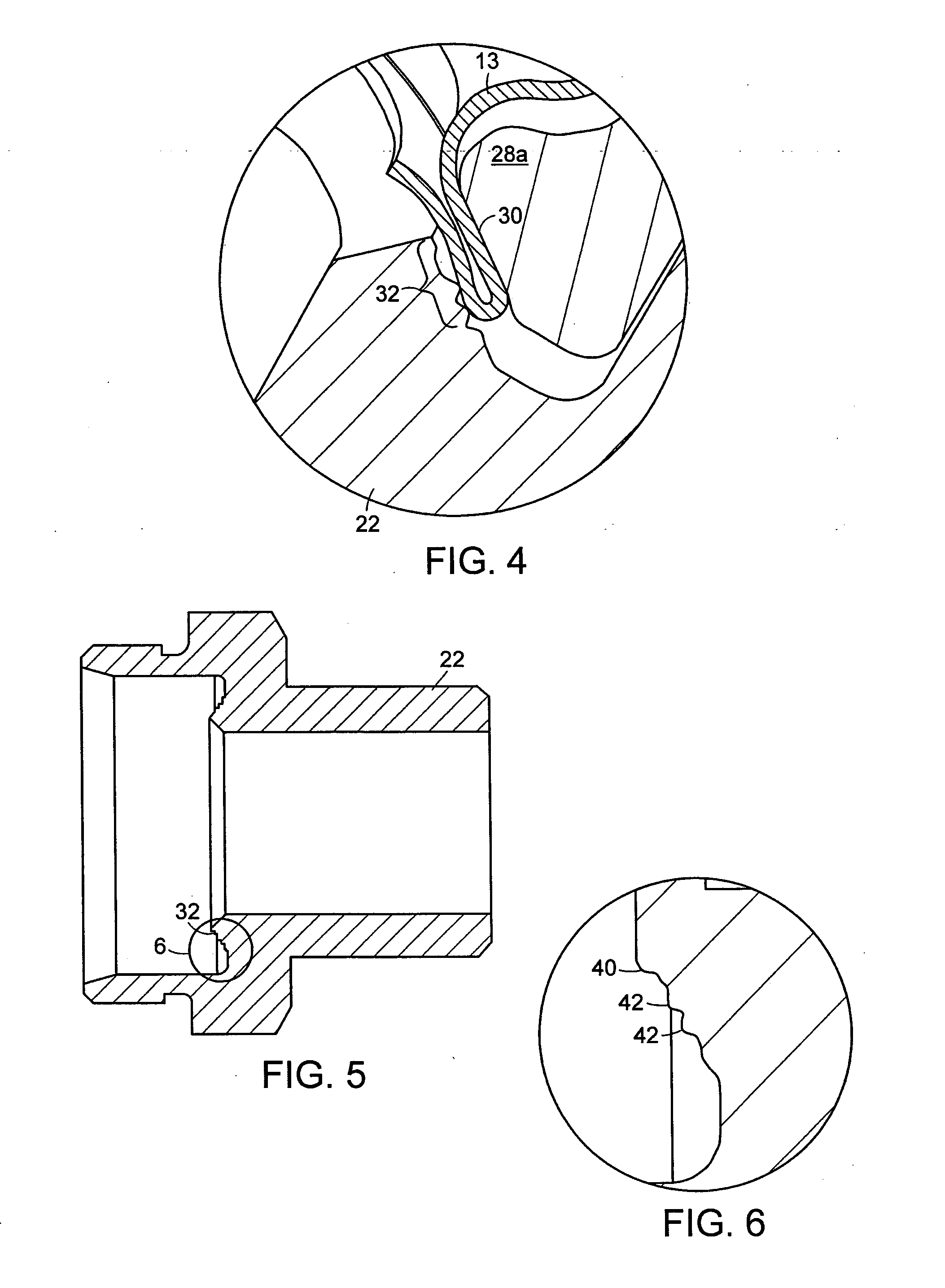Sealing device with ridges for corrugated stainless steel tubing