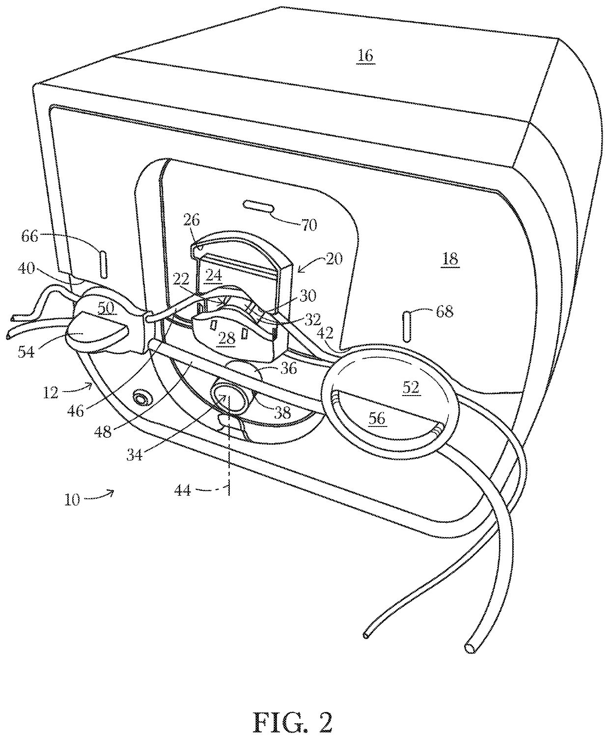 Fluid handling assembly and related tube set and method for use in surgical procedures