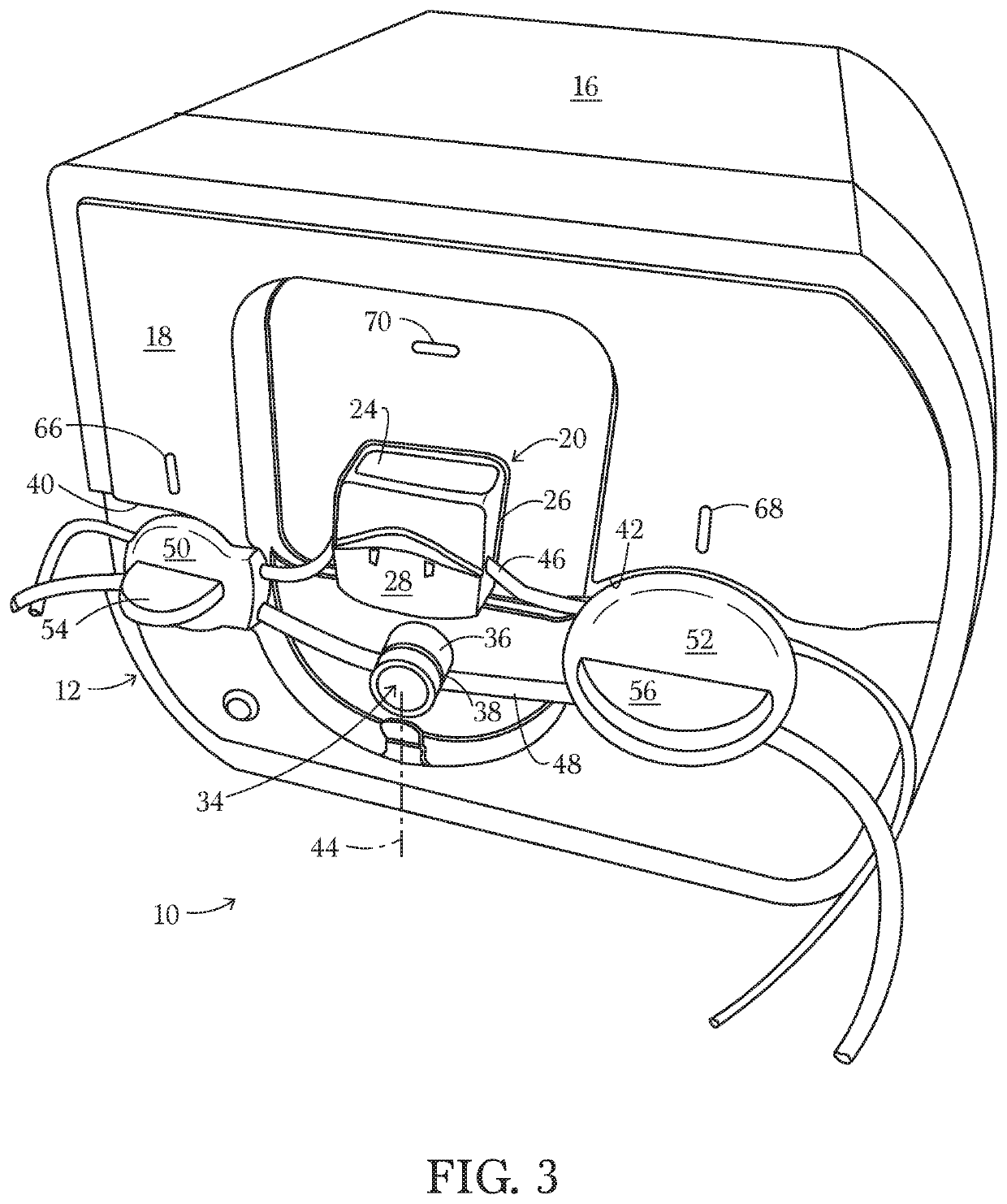 Fluid handling assembly and related tube set and method for use in surgical procedures