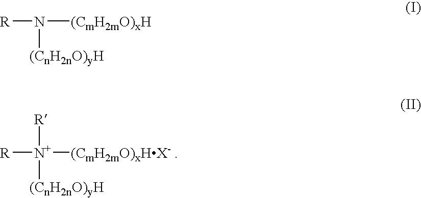 Hair care composition containing a polyalkylene (n) alkylamine which provide hair volume reduction