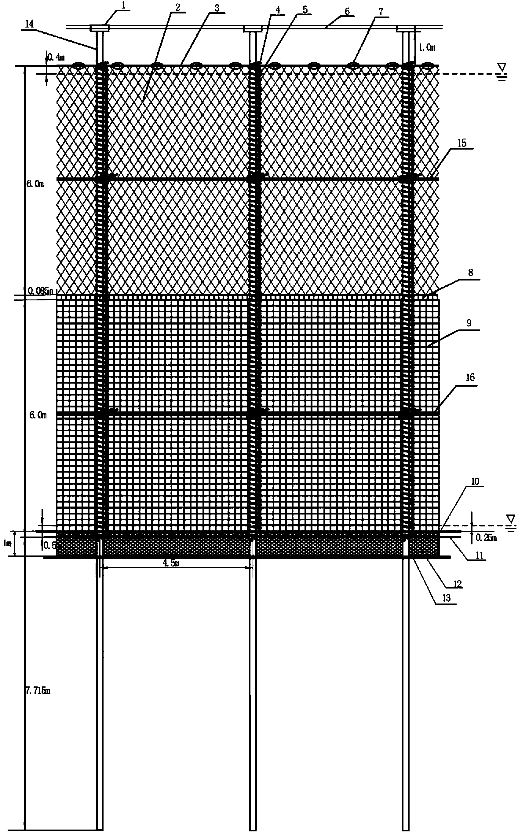 Large-sized composite net enclosure