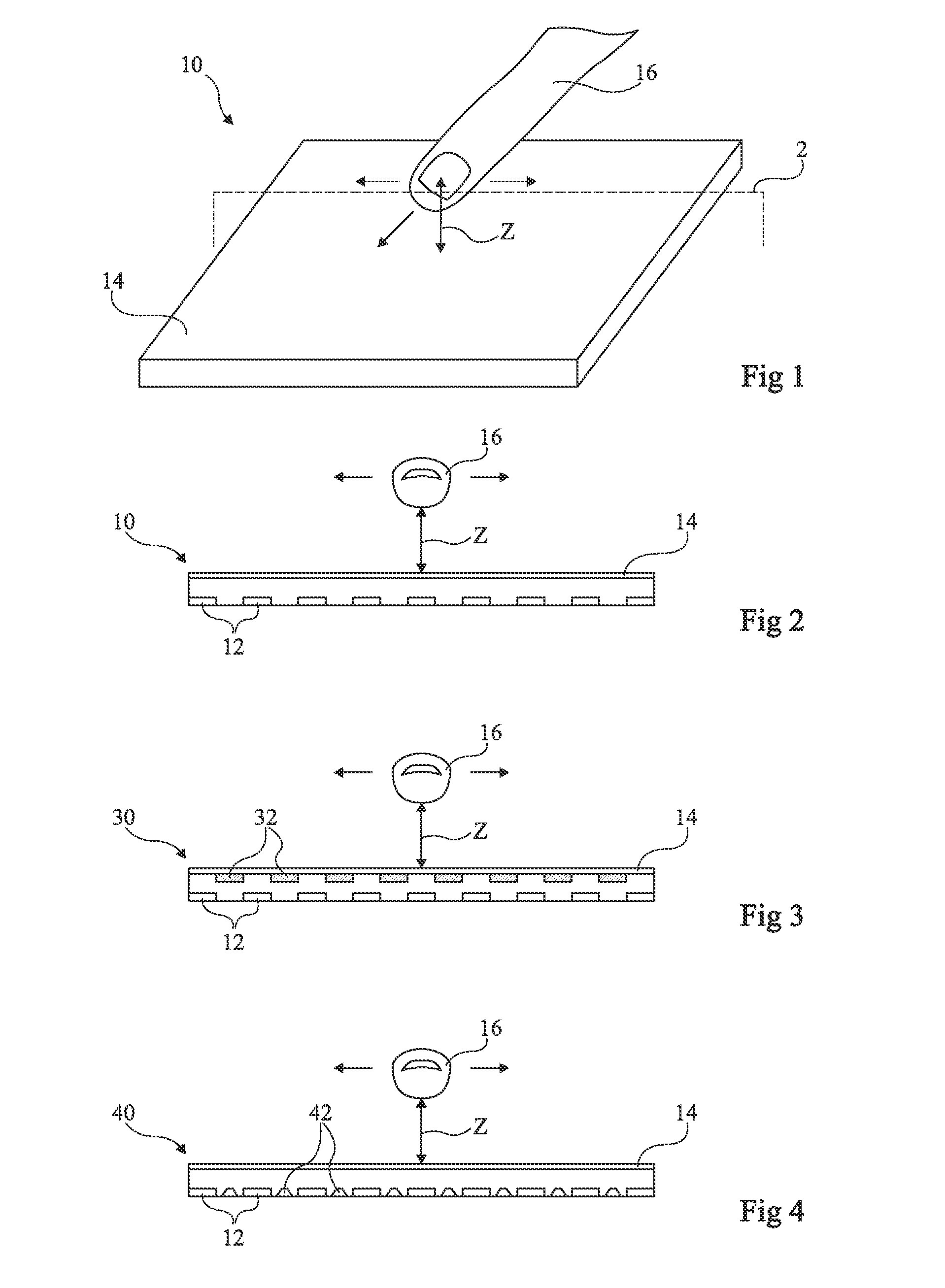 Contactless user interface having organic semiconductor components