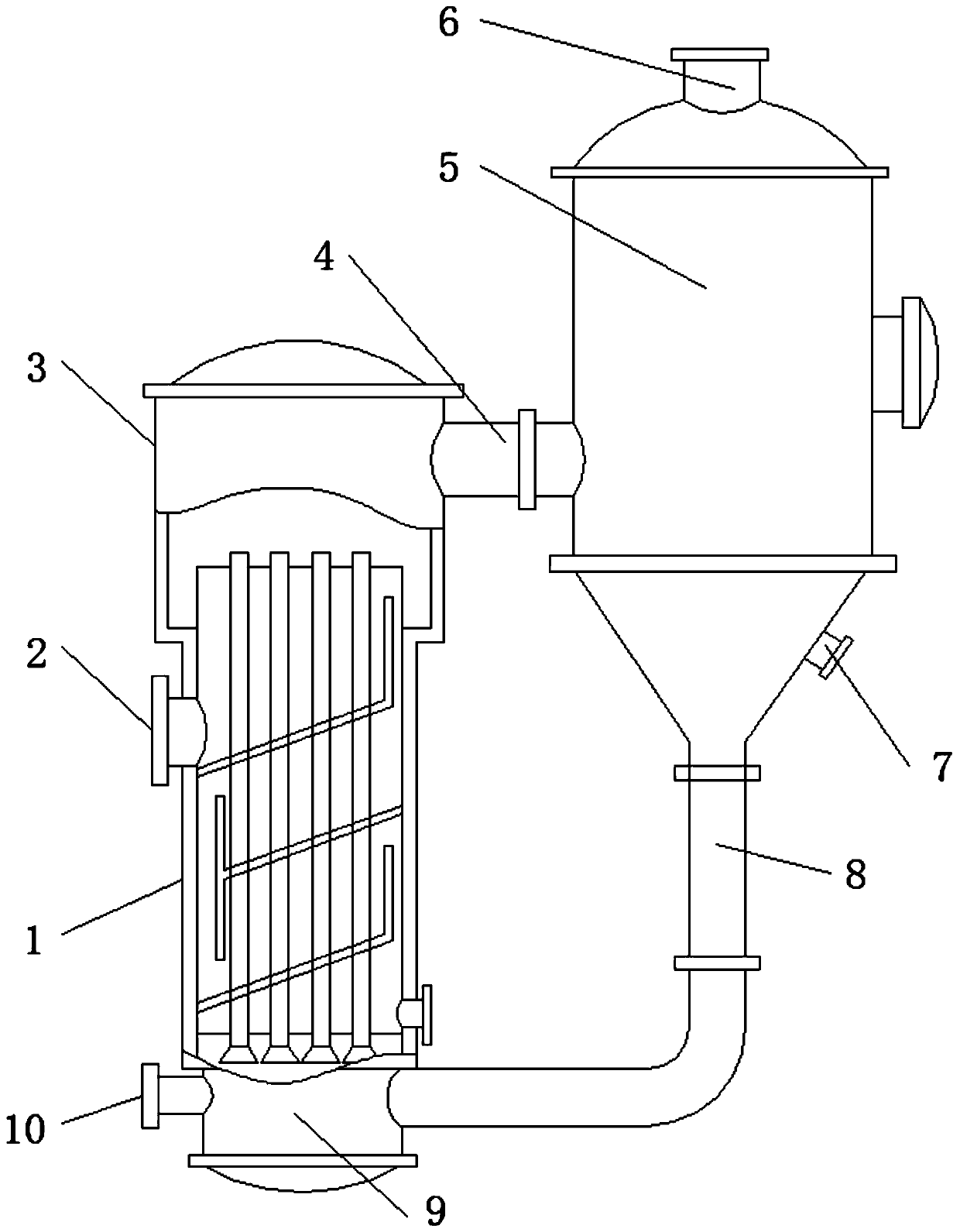 Low-temperature heat pipe evaporator for coke oven flue gas waste heat recovery system