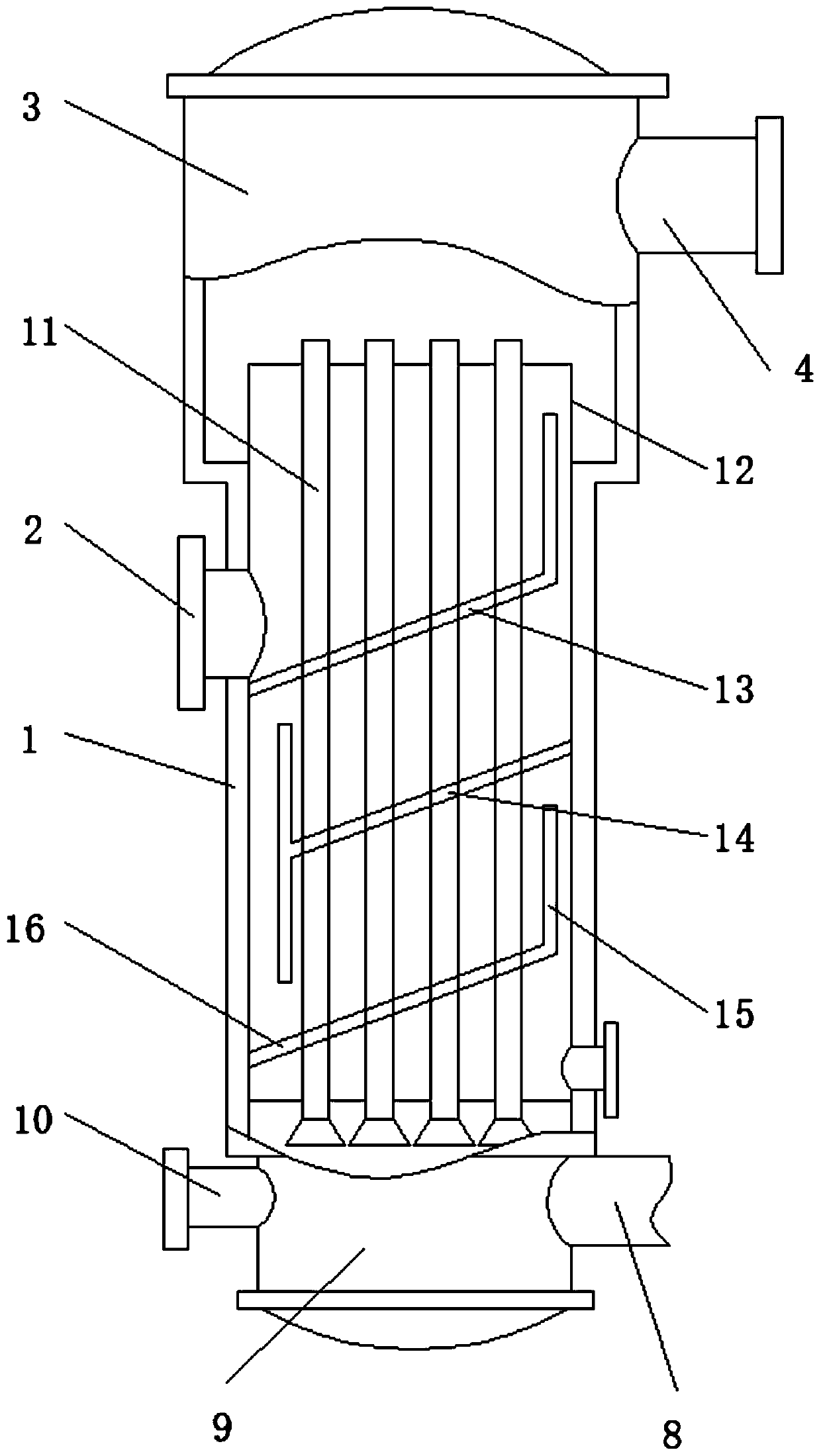 Low-temperature heat pipe evaporator for coke oven flue gas waste heat recovery system