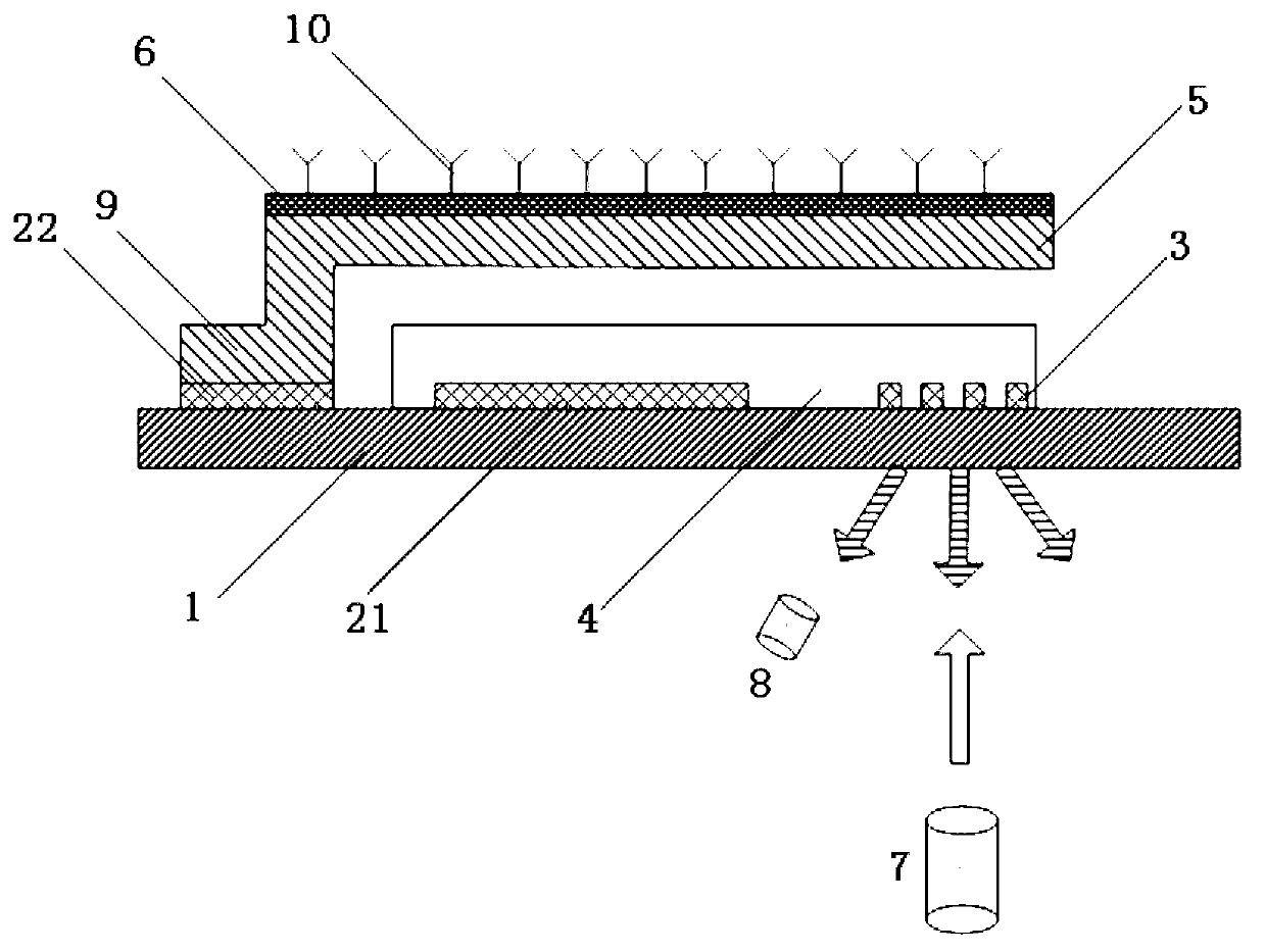 Integrated grating micro-cantilever biochemical sensor and chip manufacturing method