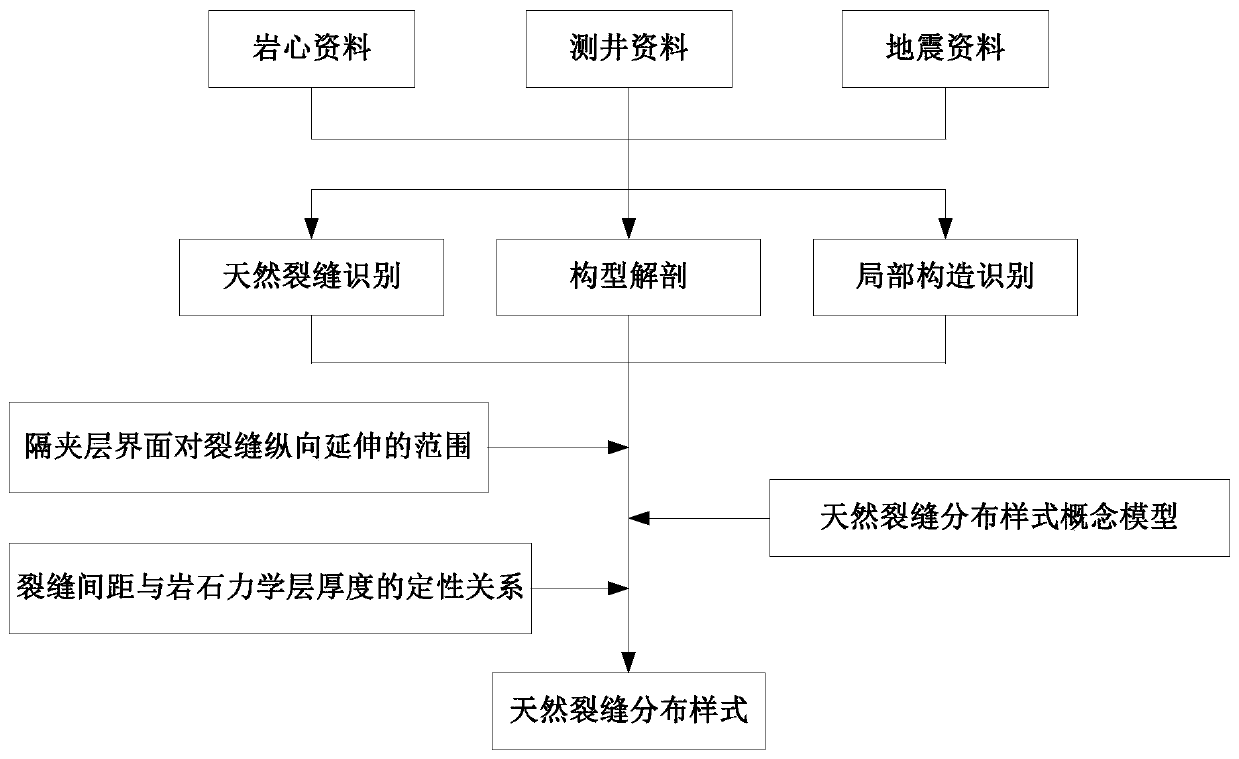 Dense low-permeability reservoir natural fracture distribution pattern prediction method and system