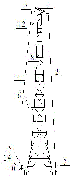 Wind power tower attached crane