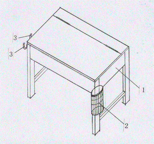 Desk with cup holder and hooks