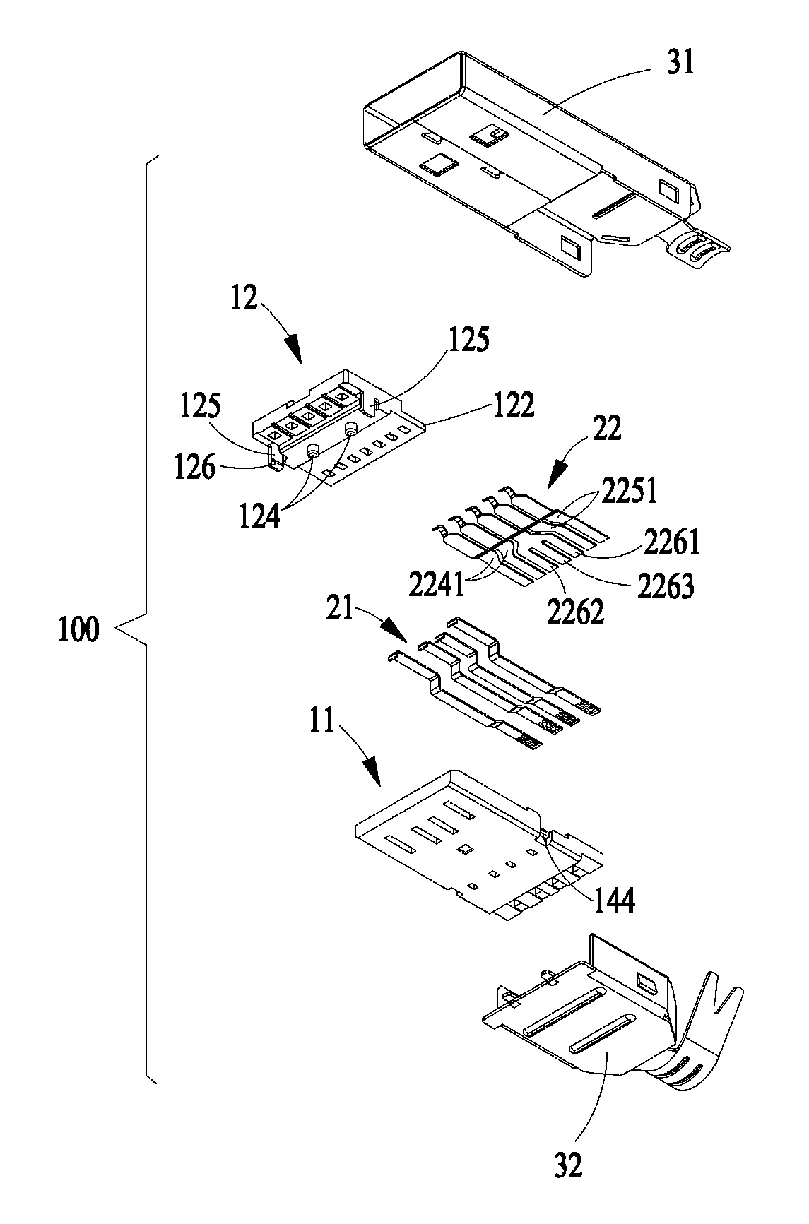 Electrical connector with grounding contact having forked soldering branches
