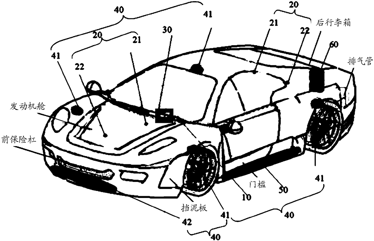 Self-rescue system and method for vehicle falling into water