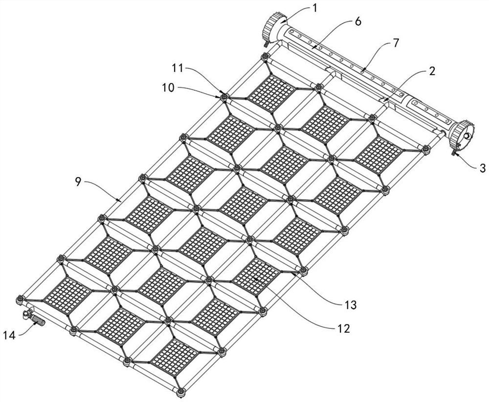 Reusable furling type dust falling pipe network device for open-pit mine exploitation