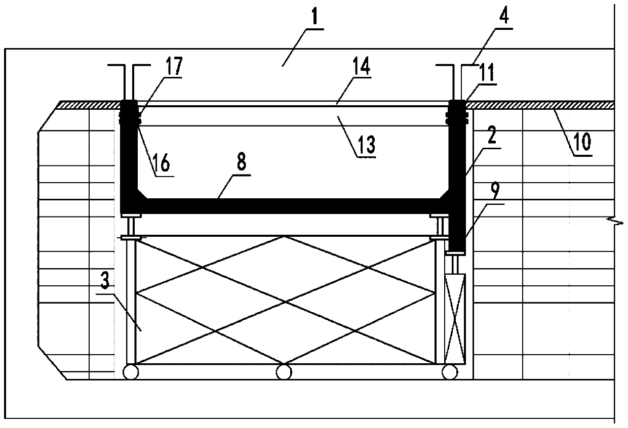 Prefabricated rail top air duct for metro station and construction method of air duct