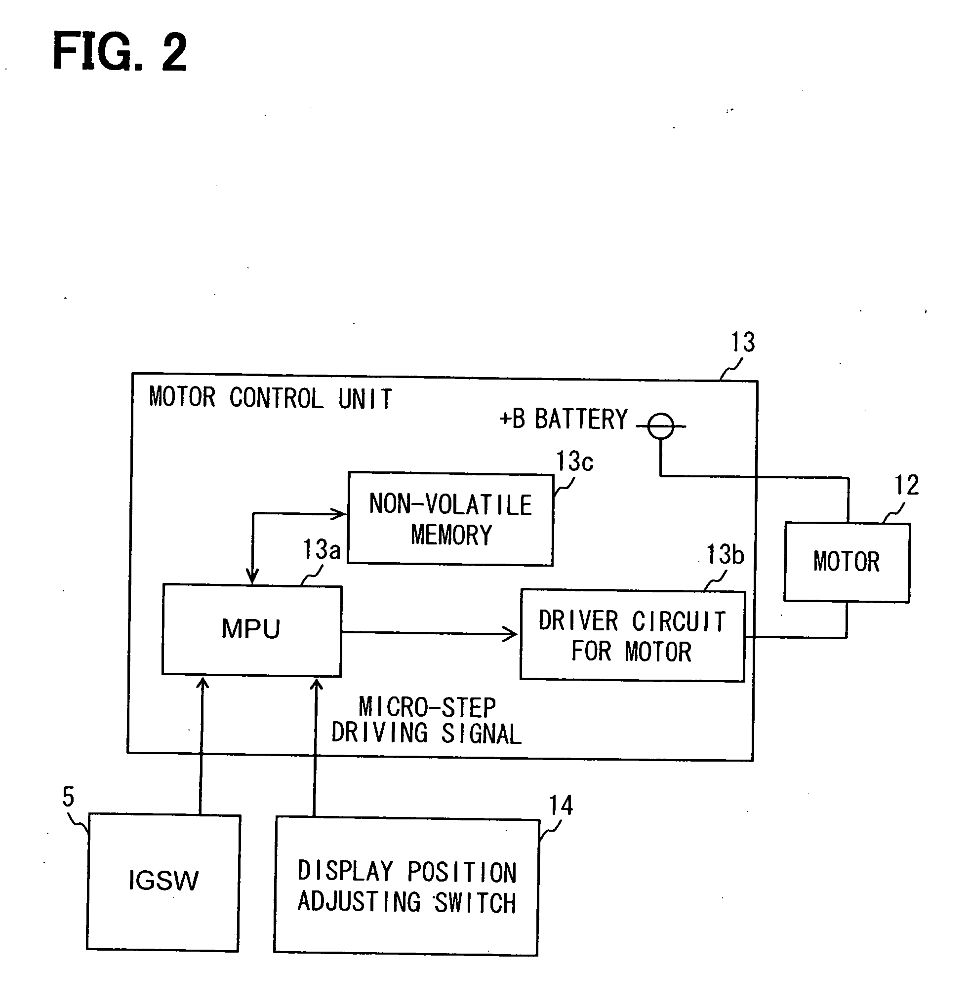 Vehicle display system and motor control device therefor