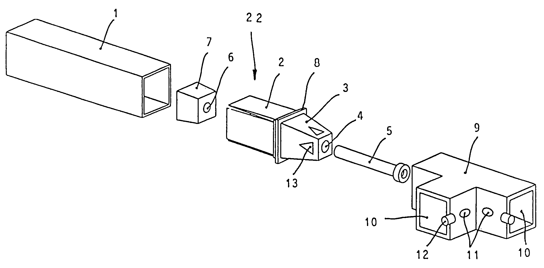 Connecting device for tubular elements