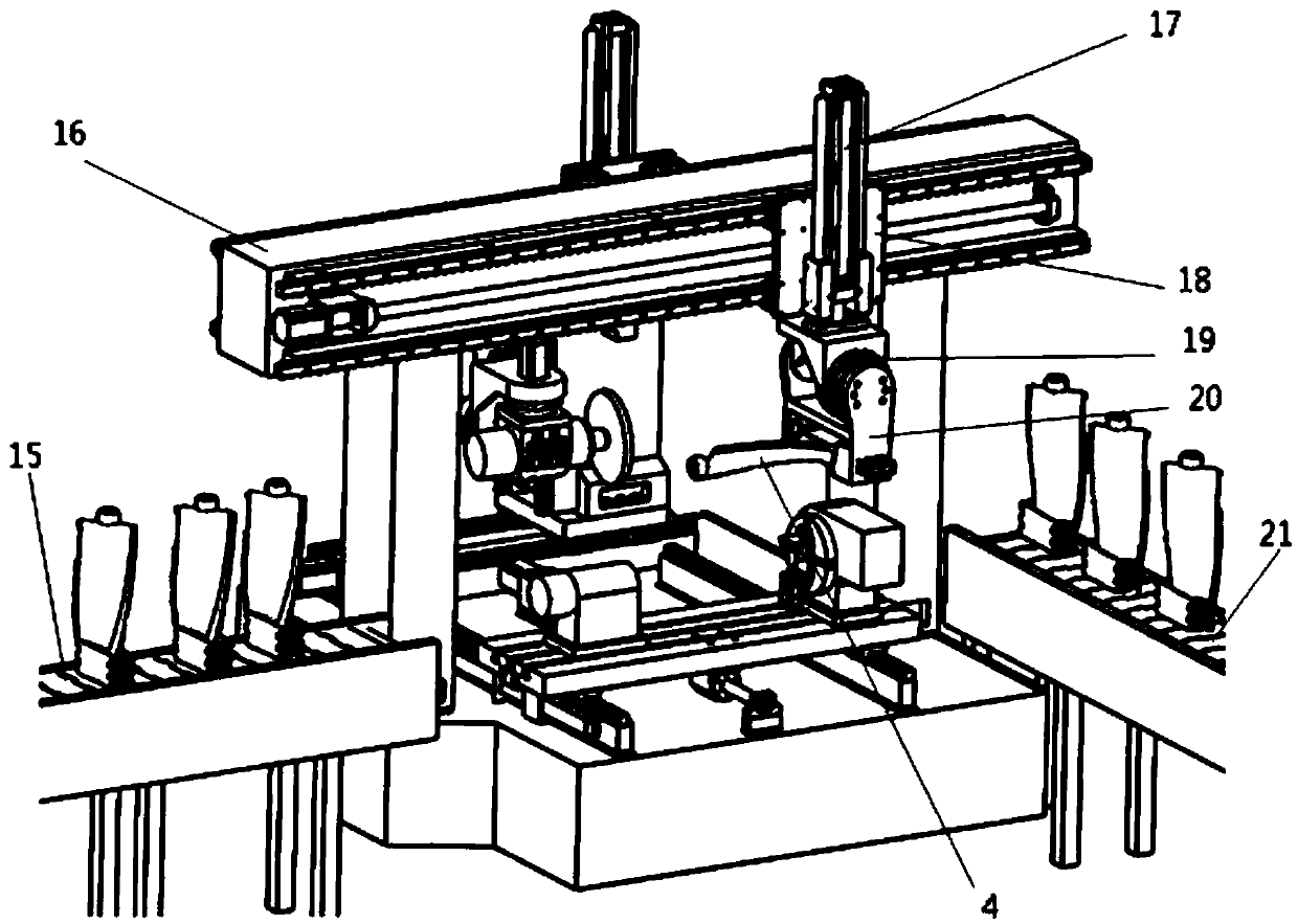 Blade processing machine tool integrating processing and detecting functions