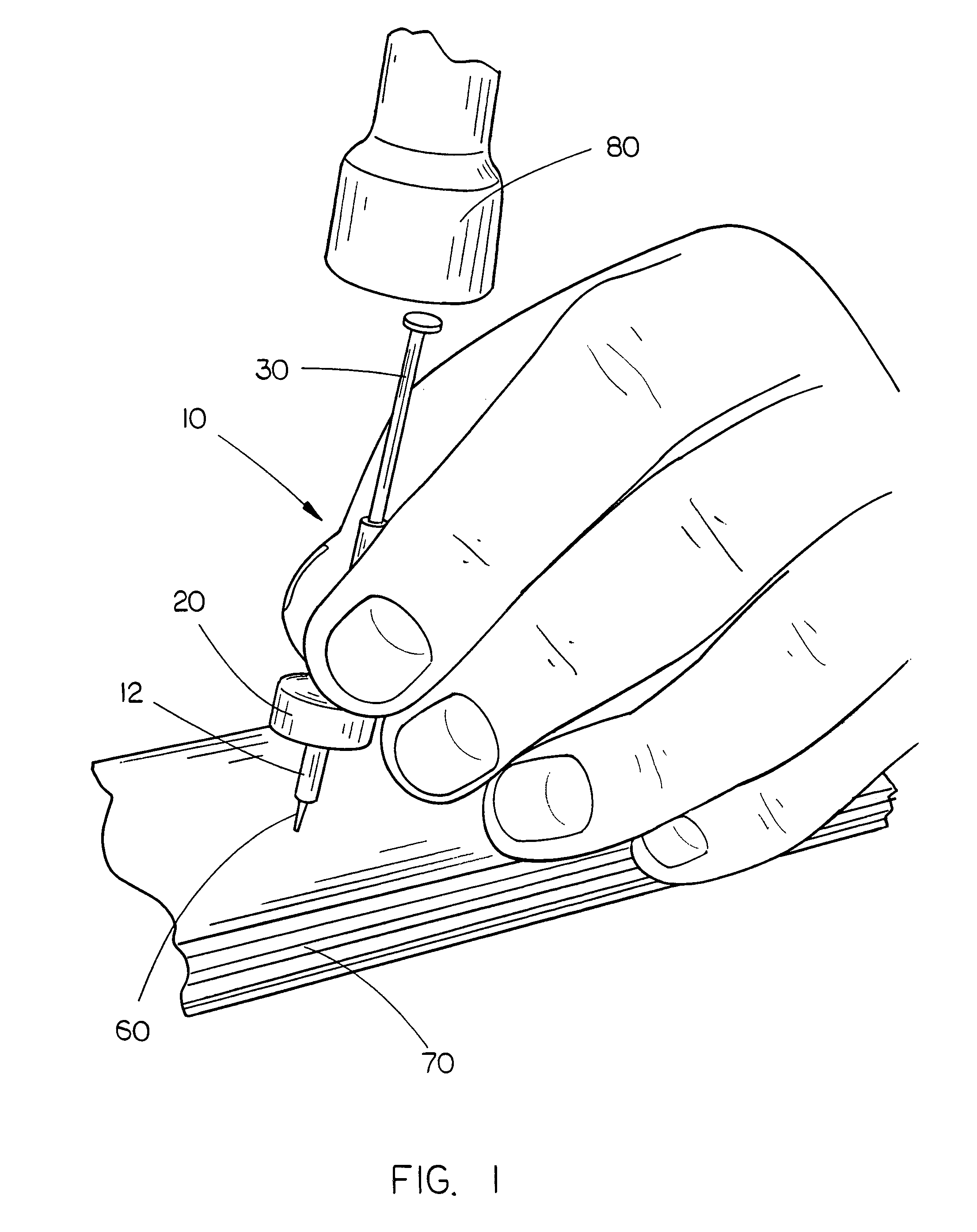 Nail holding and driving device