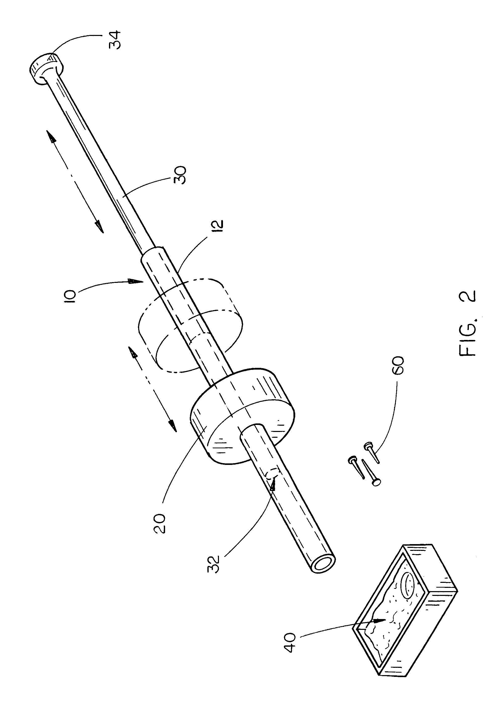 Nail holding and driving device