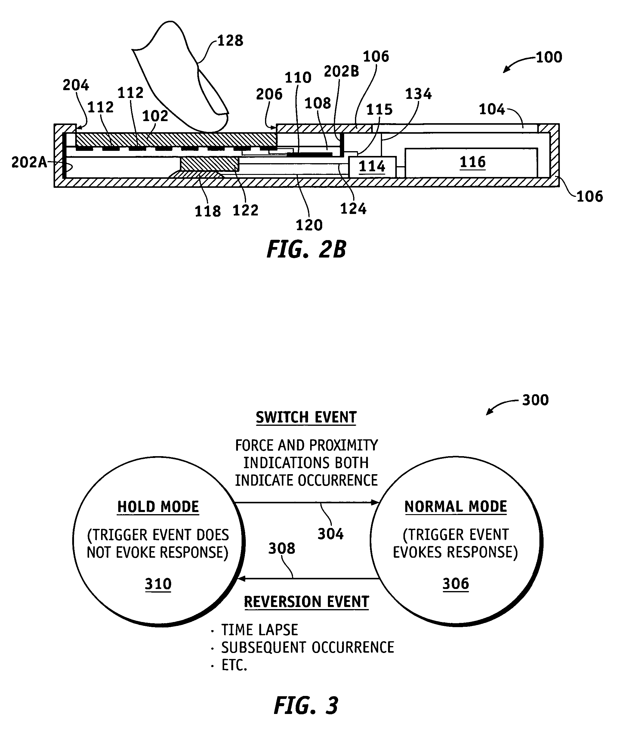 Methods and systems for implementing modal changes in a device in response to proximity and force indications
