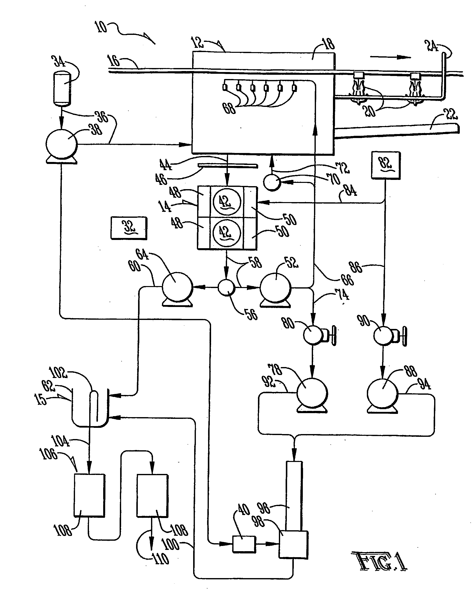 Application System With Recycle and Related Use of Antimicrobial Quaternary Ammonium Compound