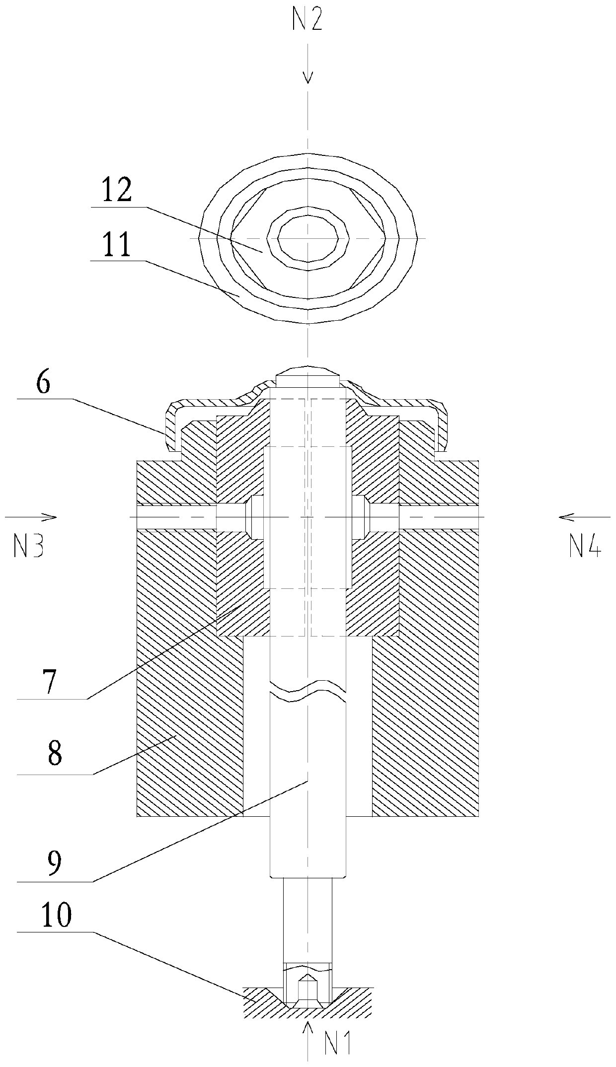 Projection welding method for piston rod and connecting ring of automobile shock absorber