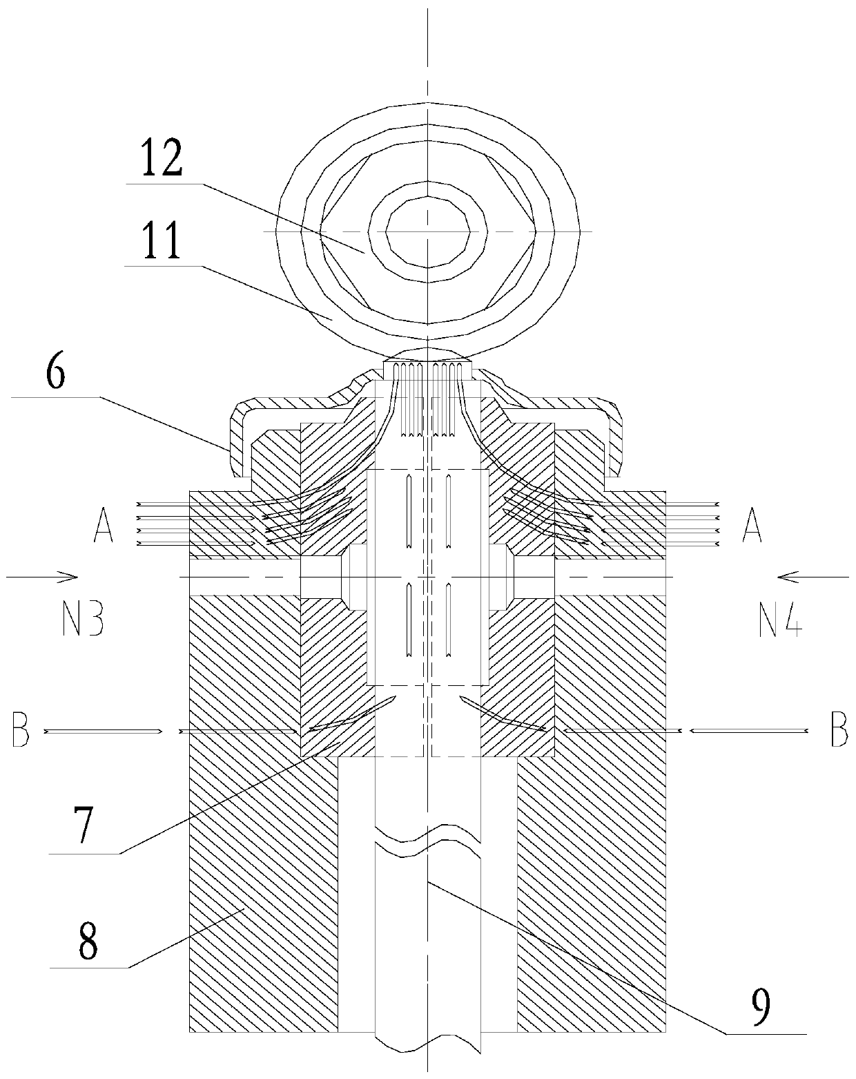 Projection welding method for piston rod and connecting ring of automobile shock absorber