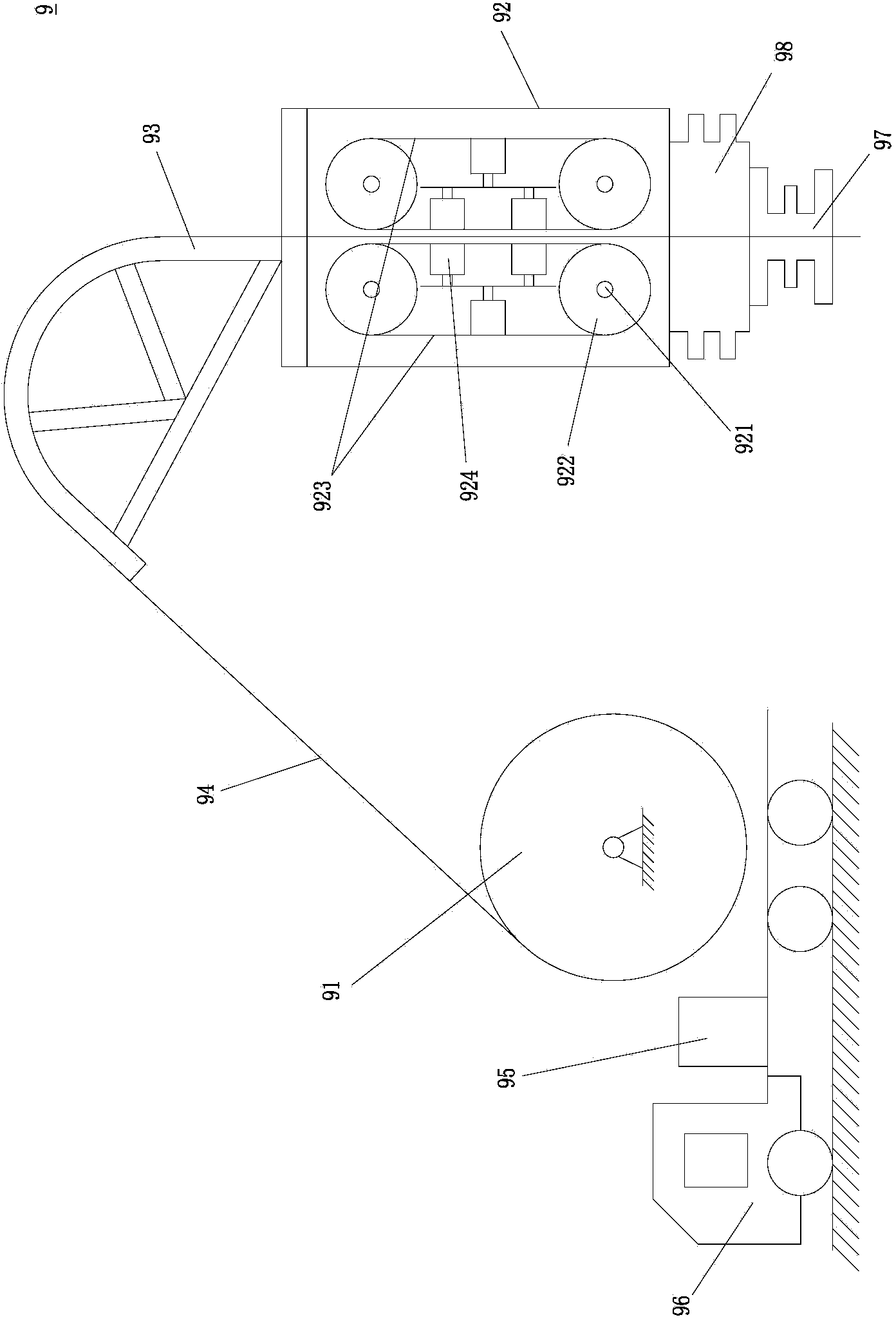 Wheel-type coiled tubing injection device