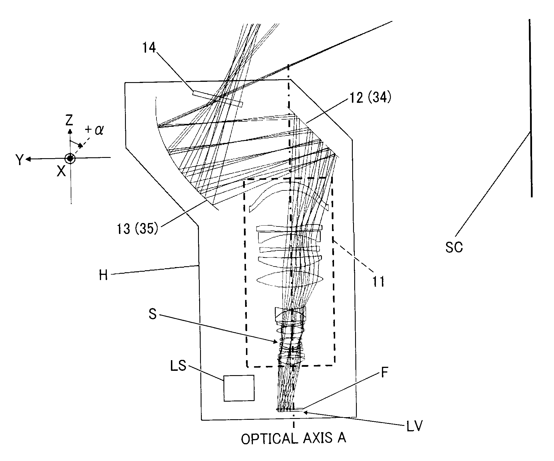 Projection device and projection system