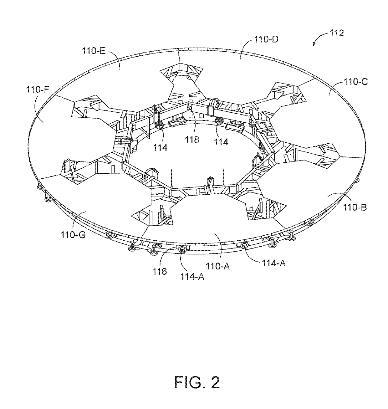 Ride system: motion base on a turntable/segmented turntable