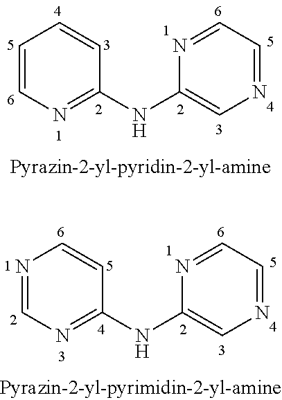 Pyrazin-2-yl-pyridin-2-yl-amine and pyrazin-2-yl-pyrimidin-4-yl-amine Compounds and Their Use