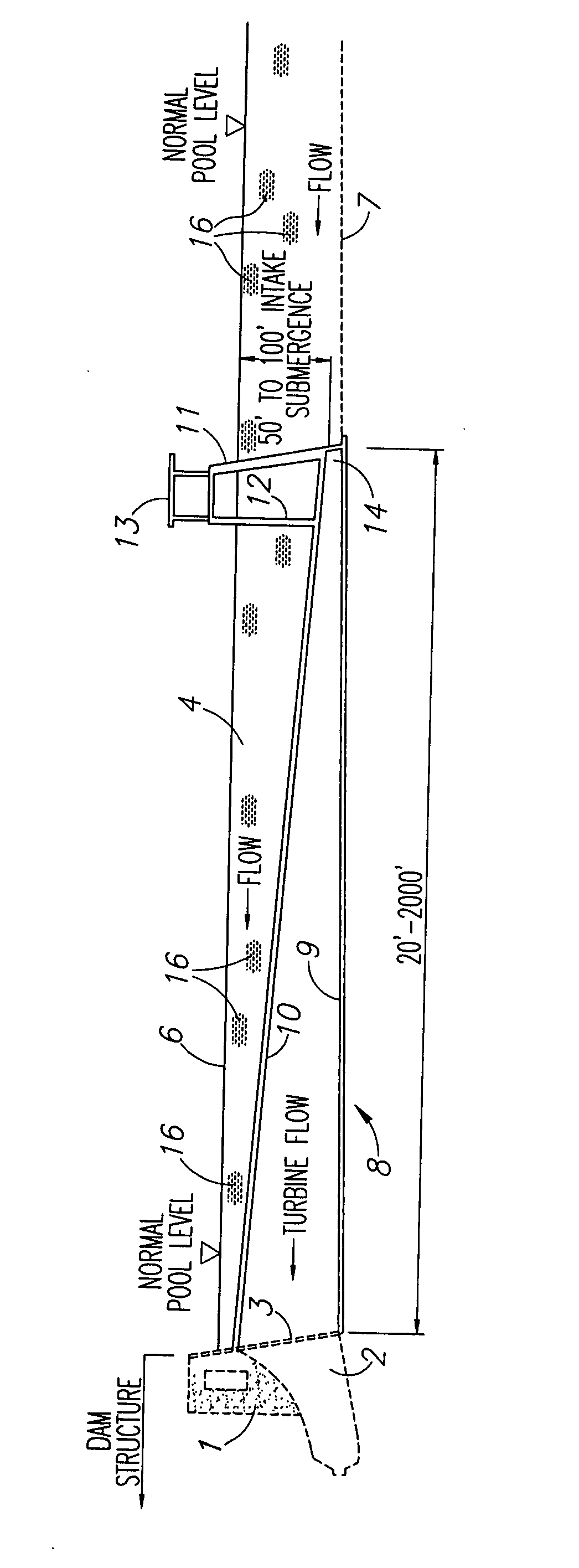 Structure and method for facilitating safe downstream passage of migrating fish around hydroelectric projects