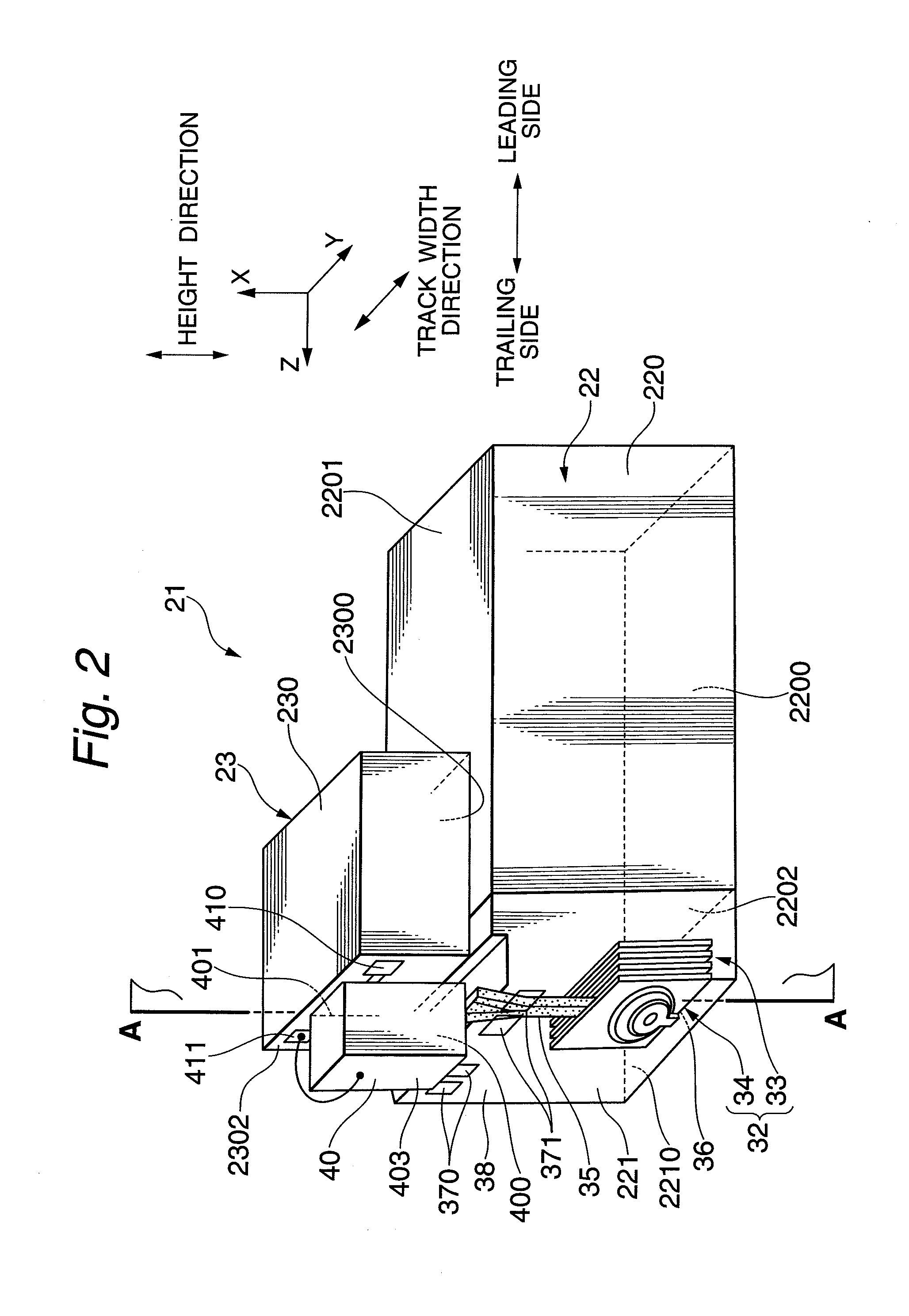 Thermally-Assisted Magnetic Recording Head Comprising Characteristic Clads