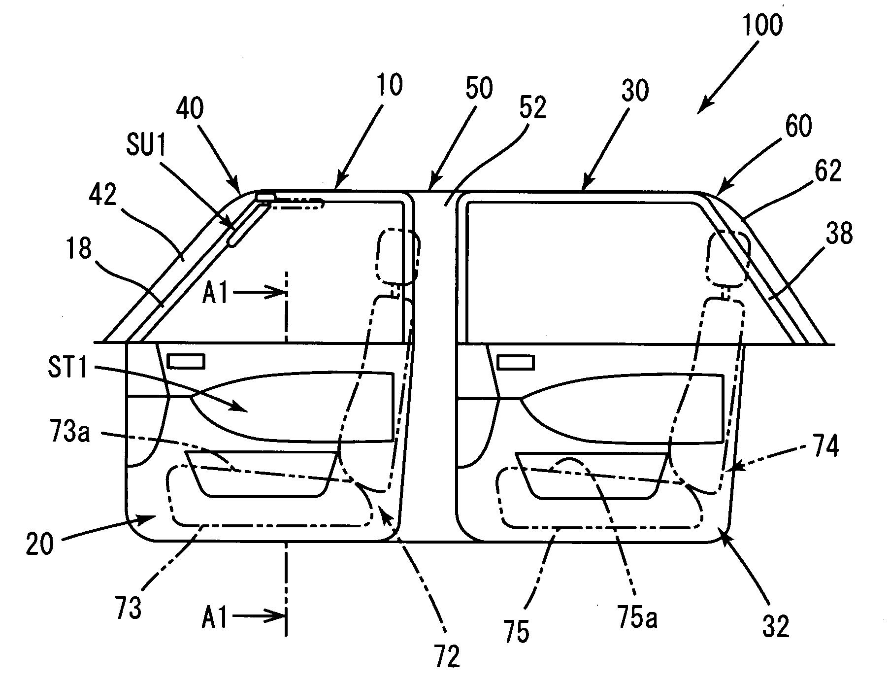 Sun visor for automobile and sound absorbing structure for an automobile