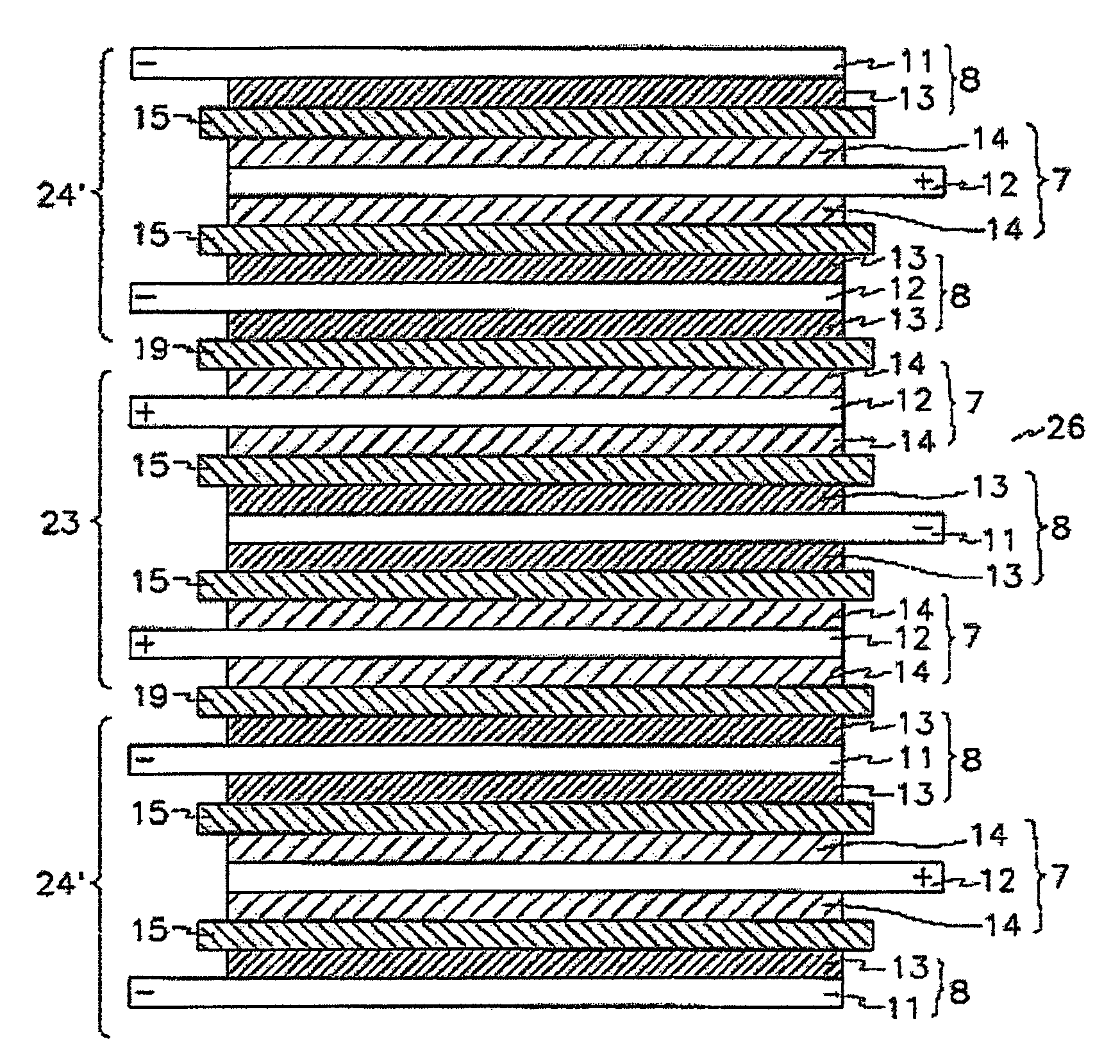 Polymer binder for electrochemical device comprising multiply stacked electrochemical cells