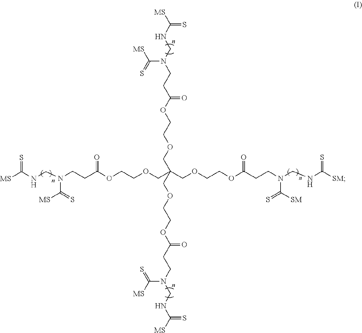 Compound heavy metal chelating agent containing dithiocarboxylate functionalized ethoxylated pentaerythritol core hyperbranched polymer