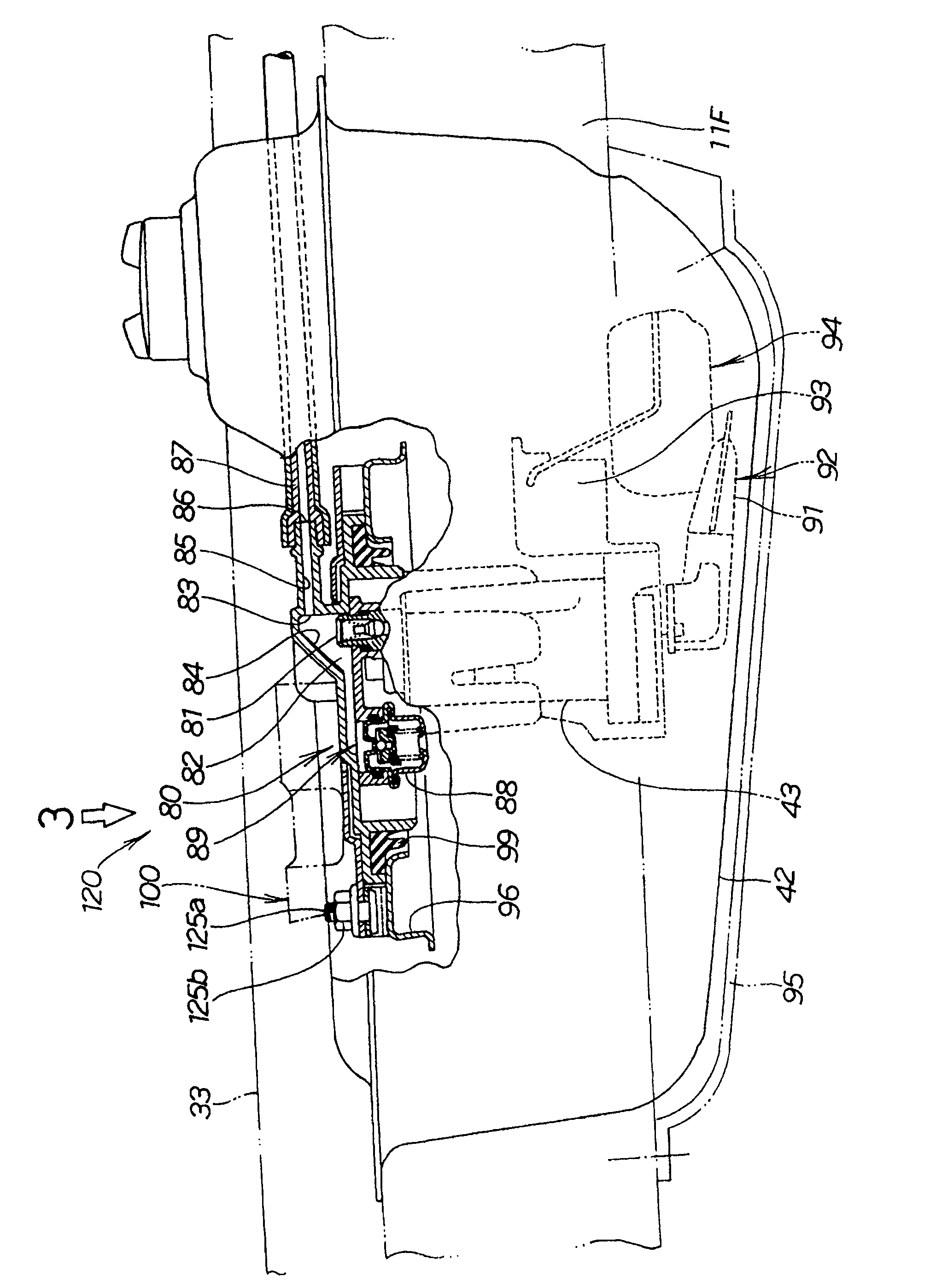 Frame structure of two wheel motor vehicle