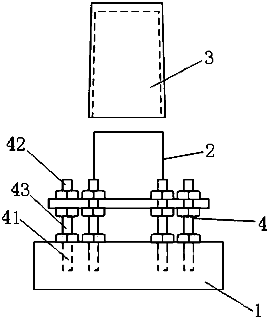 Nested flange type electric pole connecting assembly