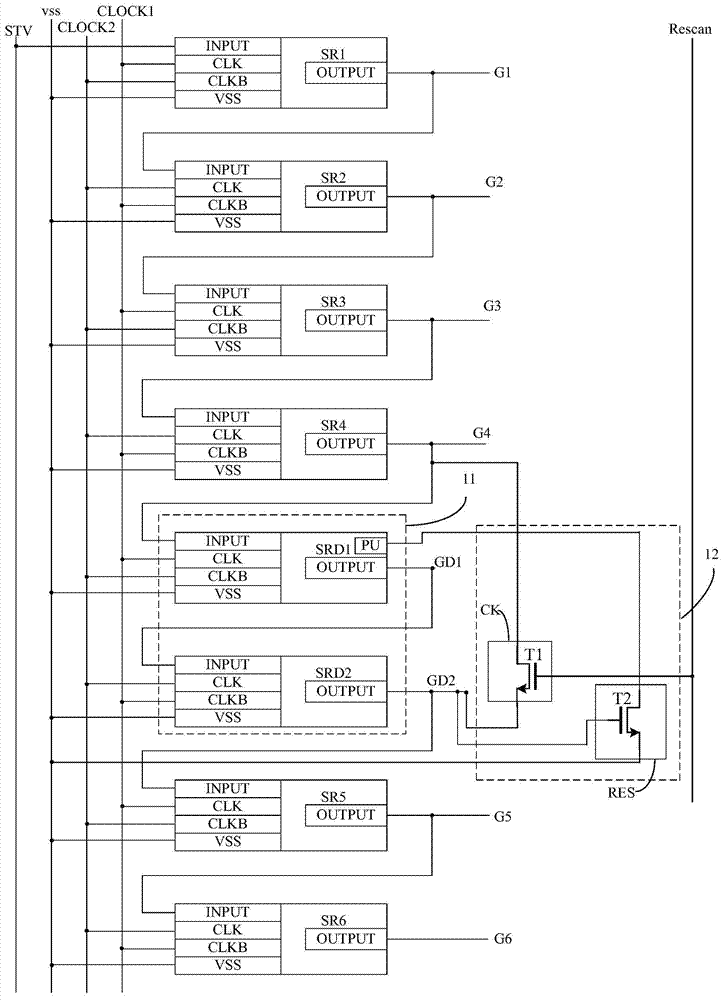 Grid driving circuit, grid line driving method and displaying device