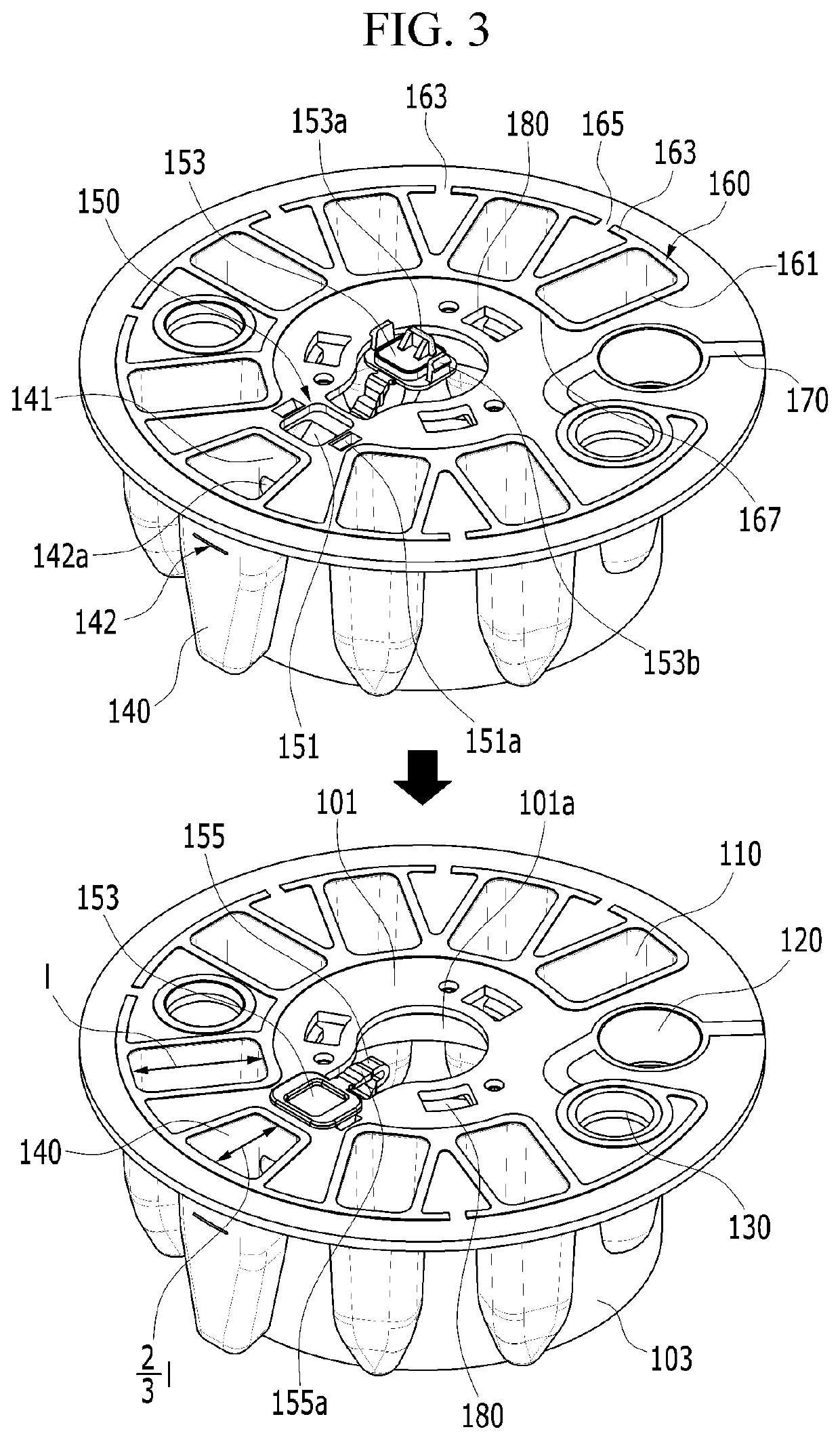 Cartridge capable of centrifugal separation and automatic analysis