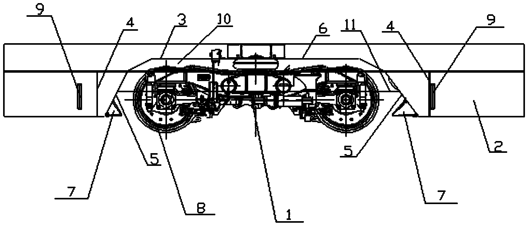 Flow guide snow-drift control device for rail vehicle