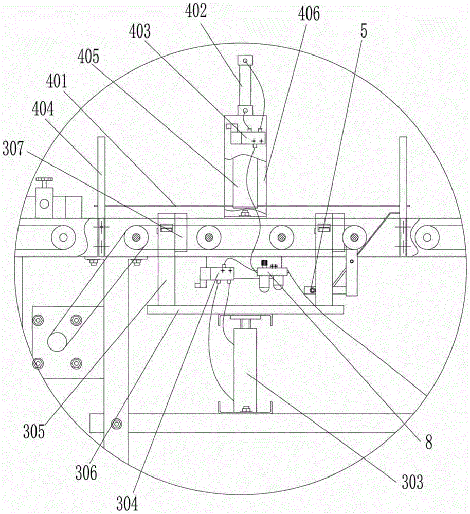 An automatic stacking device for rice seedling trays