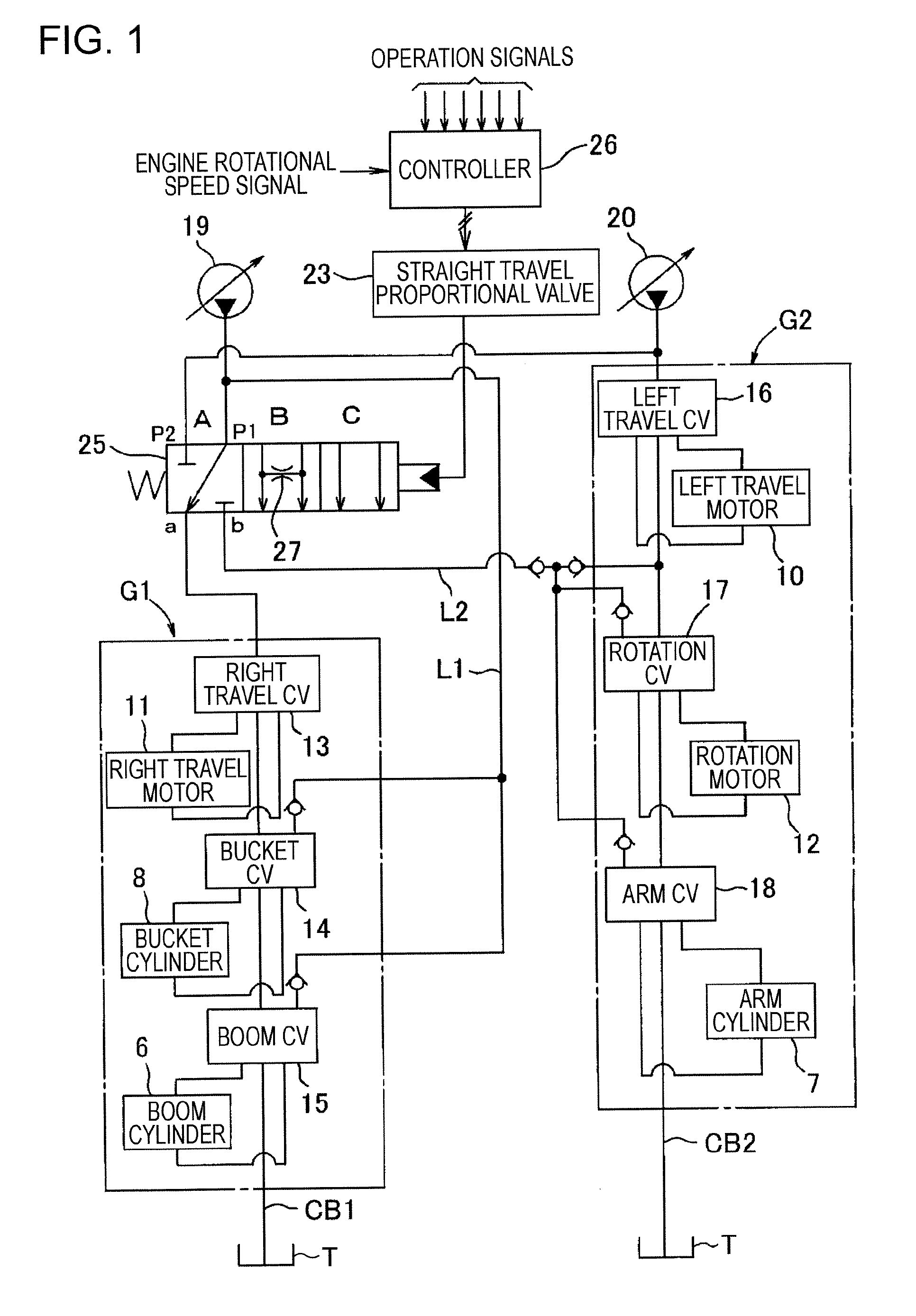 Hydraulic controlling device of working machine