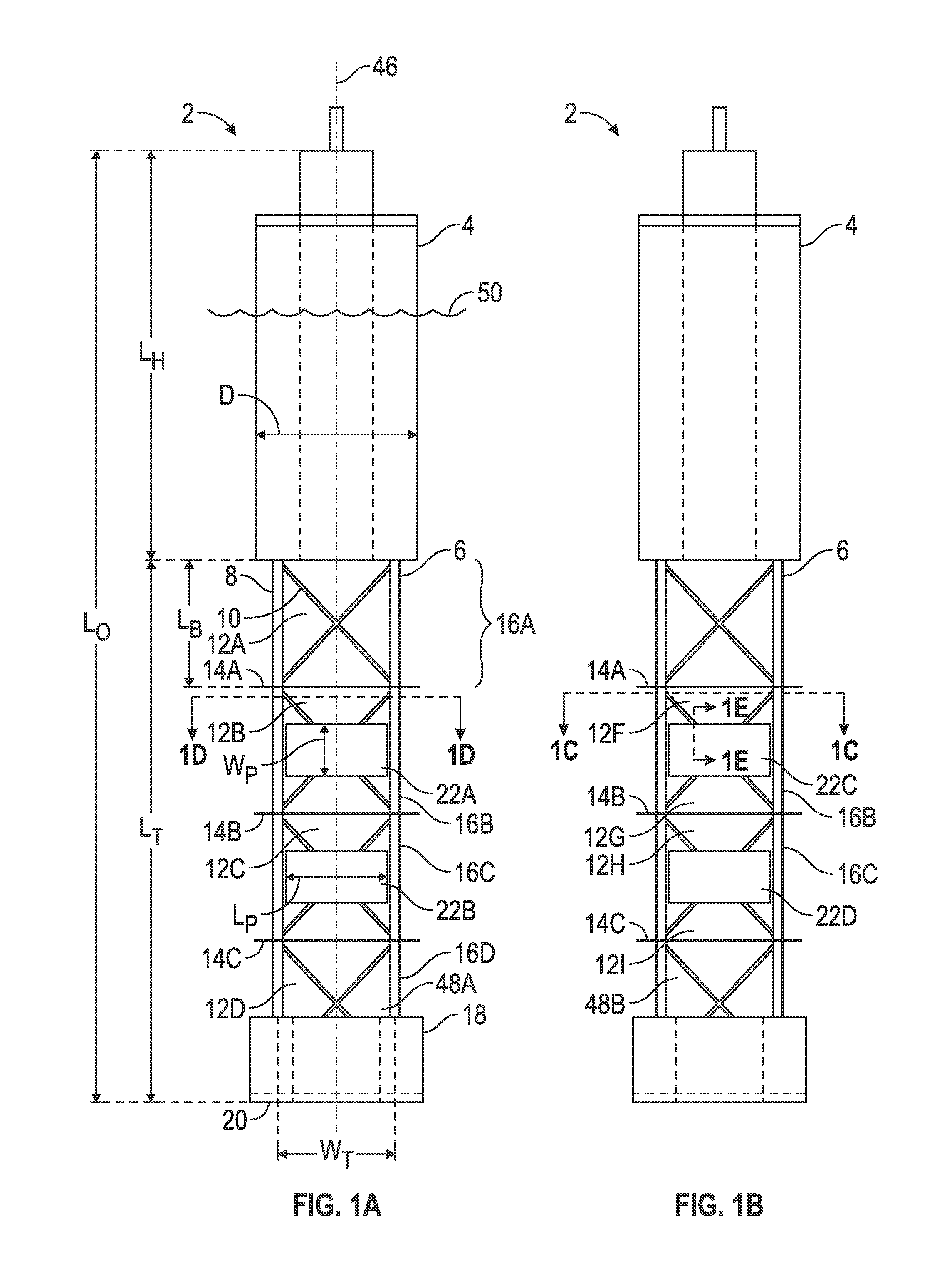 Truss spar vortex induced vibration damping with vertical plates