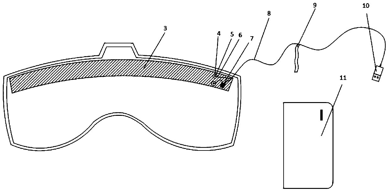 Demisting device for medical protective glasses and medical protective glasses