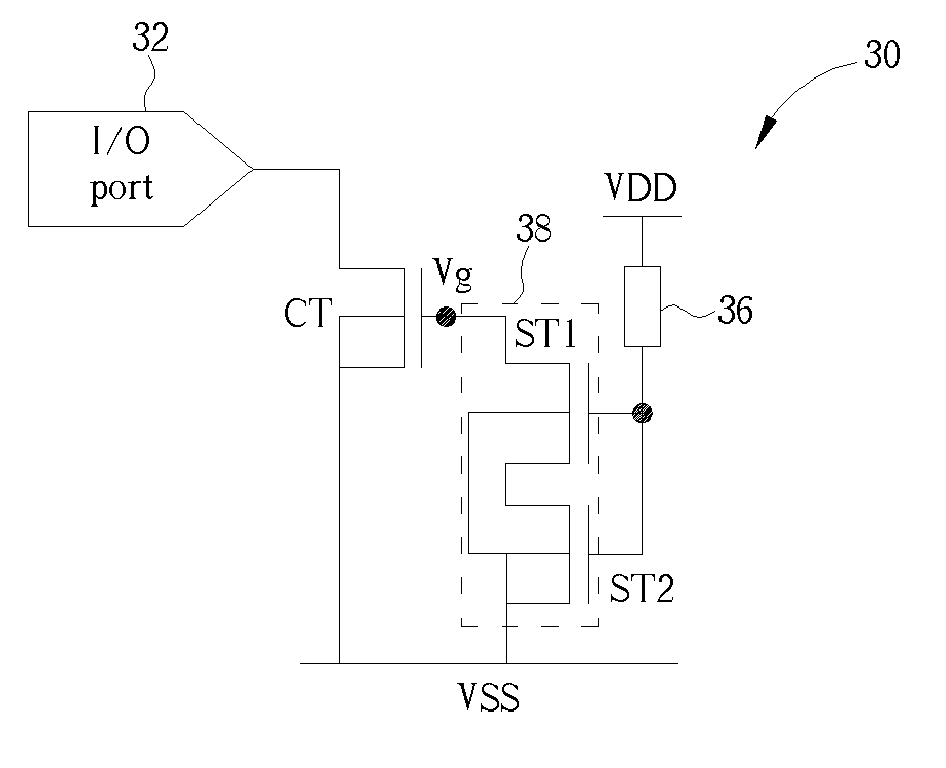 ESD protection circuit with a stack-coupling device