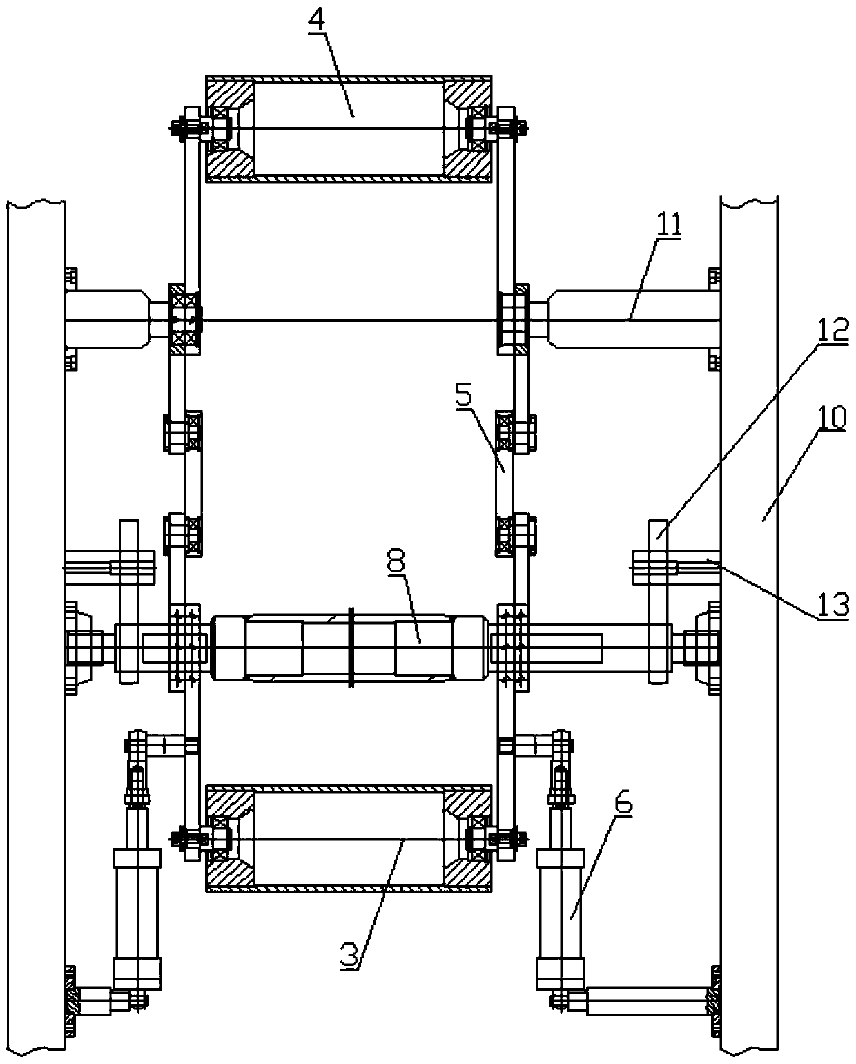 A slitting machine unwinding double floating roller mechanism