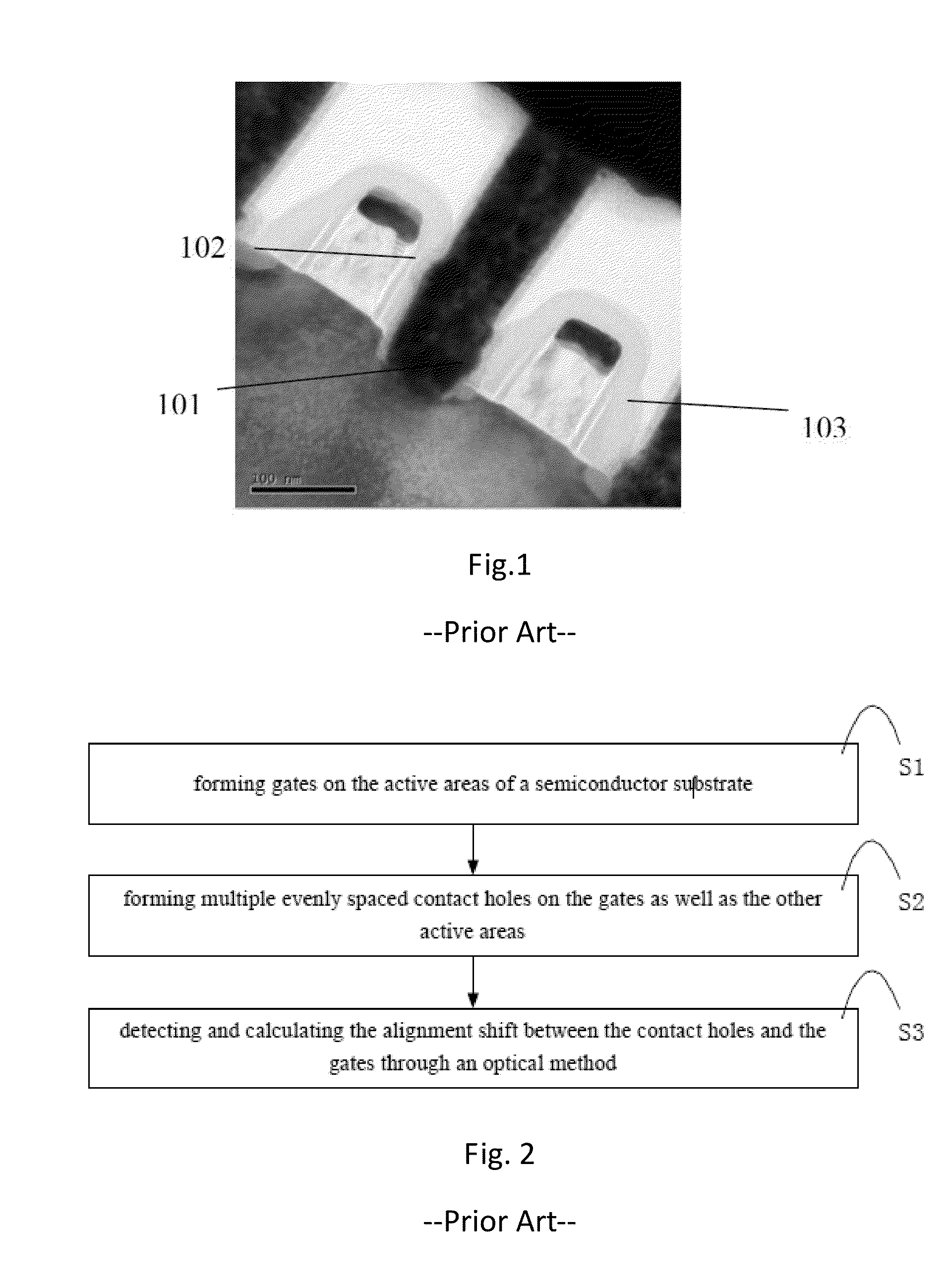 Method of detecting and measuring contact alignment shift relative to gate structures in a semicondcutor device